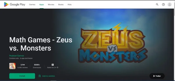 Zeus vs. Monsters - математична гра 